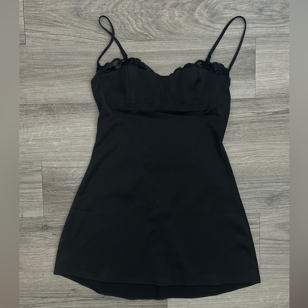 superdown Black Satin Mini Dress - Picture 3 of 5